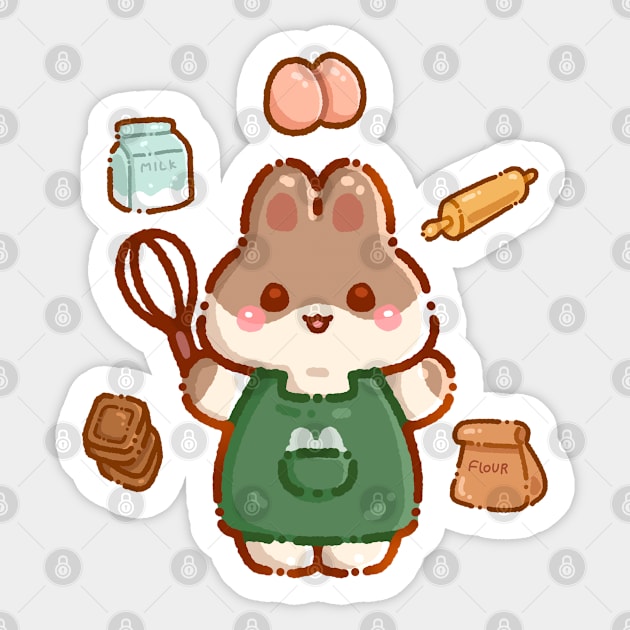 Bunny Baking Sticker by Pikusapi